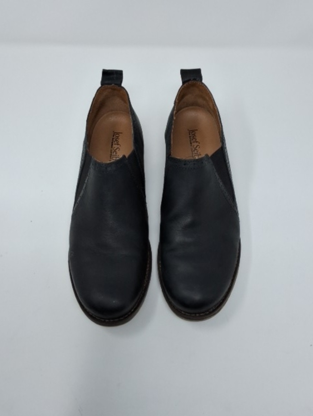 Josef Seibel Black Leather Slip-On Flats